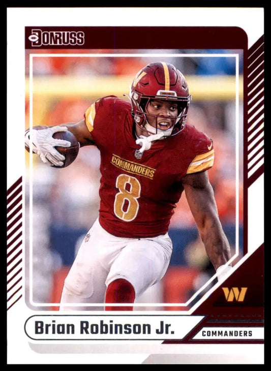 Brian Robinson Jr. football card from 2024 Donruss Washington Commanders series