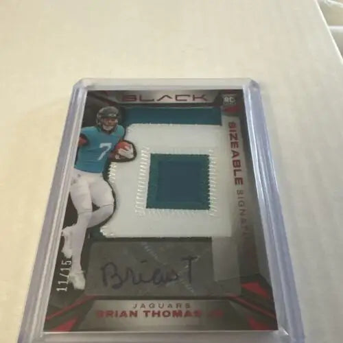 Brian Thomas Jr 2024 Panini Black Jumbo RPA Rookie Patch Autograph Football Card
