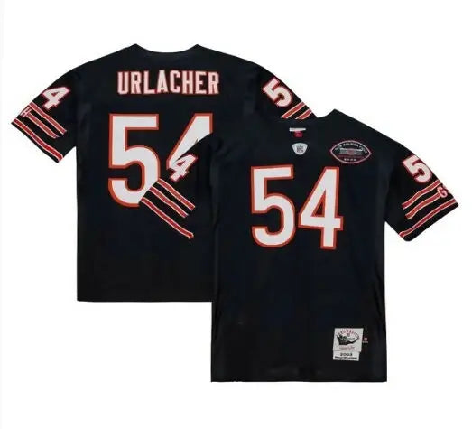 Black Chicago Bears Brian Urlacher 2003 Authentic Throwback Jersey with player number 54