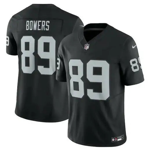Black NFL jersey with 89 for Brock Bowers Las Vegas Raiders Team Vapor F.U.S.E
