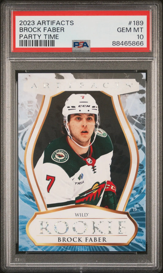 Brock Faber 2023 Upper Deck Artifacts Party Time #10/10 PSA 10 Gem Mint - Singles