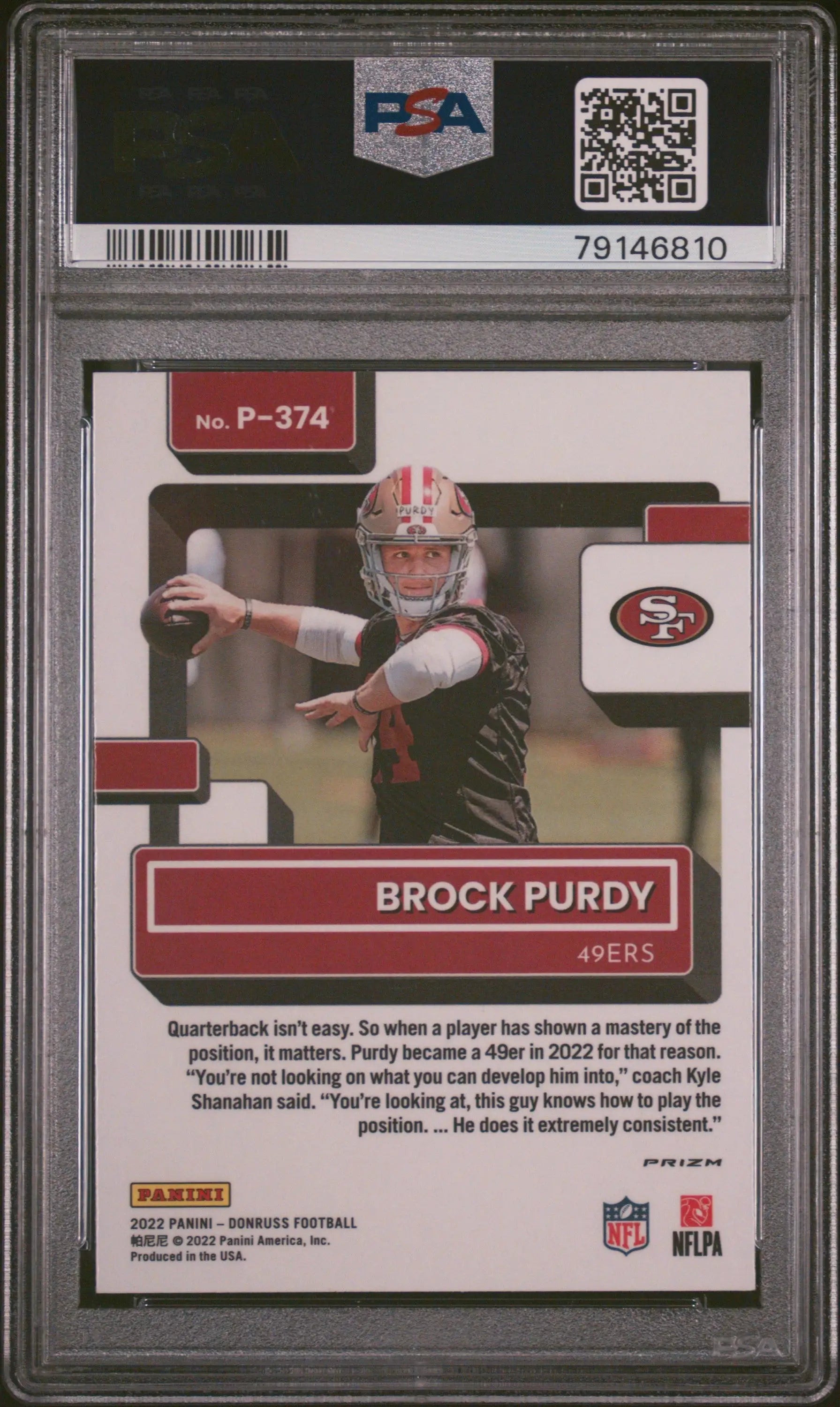 Brock Purdy 2022 Donruss Optic Preview Holo PSA 10 Gem Mint - Singles