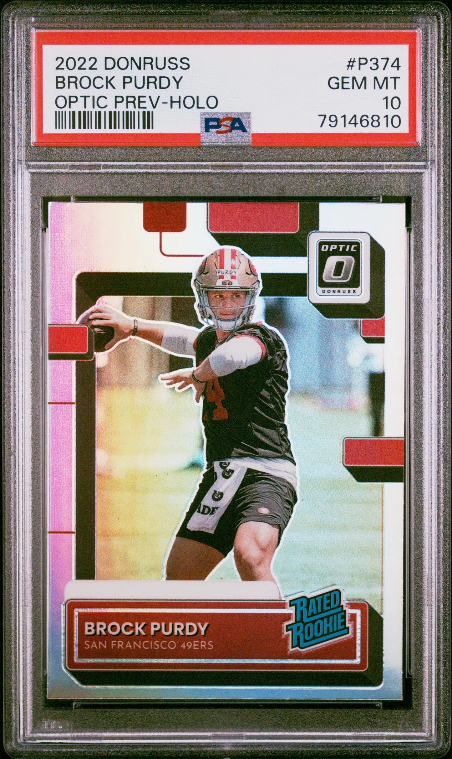 Brock Purdy 2022 Donruss Optic Preview Holo PSA 10 Gem Mint - Singles
