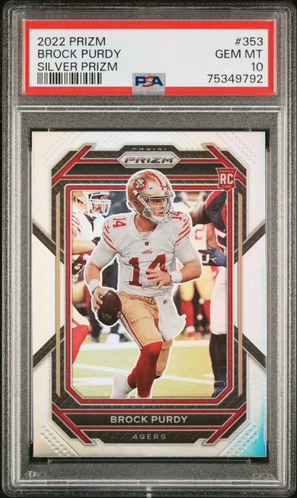 Brock Purdy 2022 Panini Prizm #353 Silver Prizm PSA 10 Gem Mint - Singles