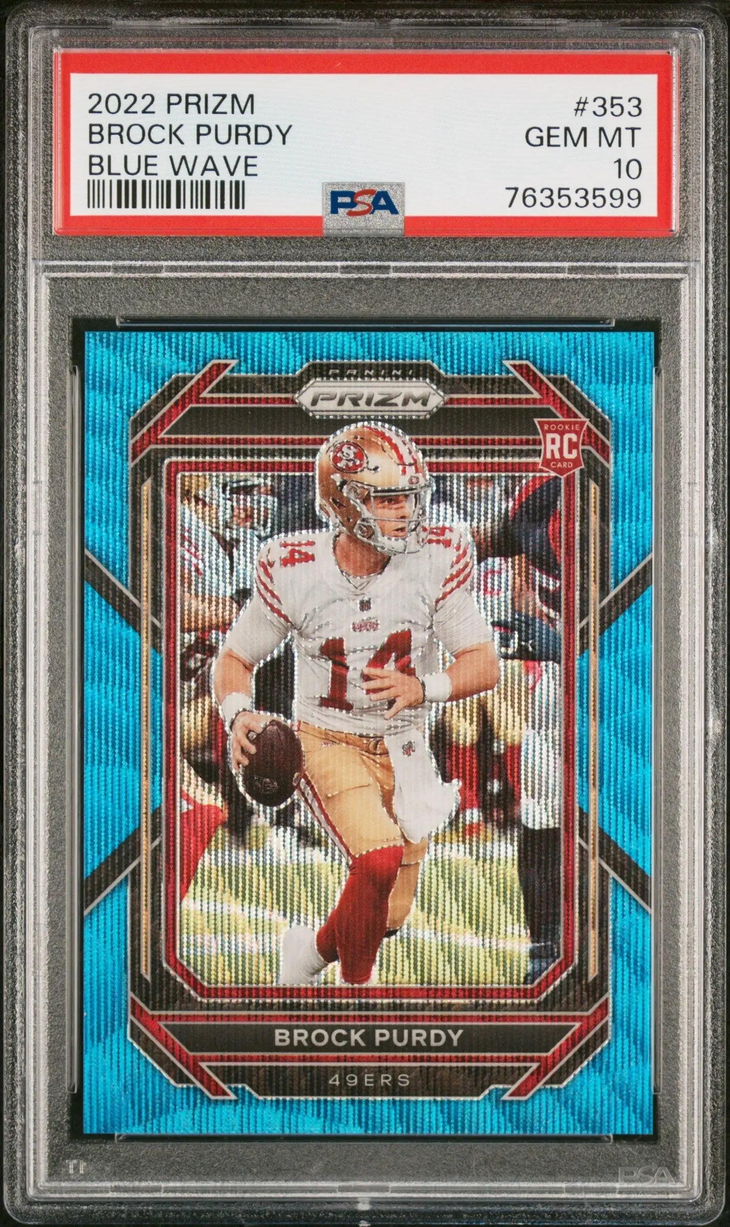 Brock Purdy 2022 Prizm #353 Blue Wave #22/199 PSA 10 Gem Mint - Singles