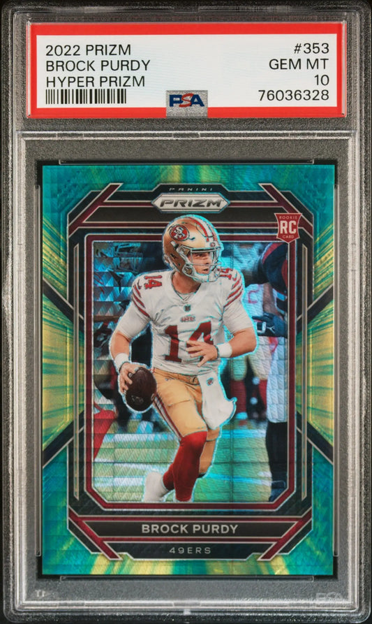 Brock Purdy 2022 Prizm #353 Hyper Prizm #173/175 PSA 10 Gem Mint - Singles