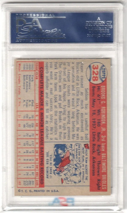 Graded Brooks Robinson rookie baseball card from 1957 Topps by Columbia Hobby