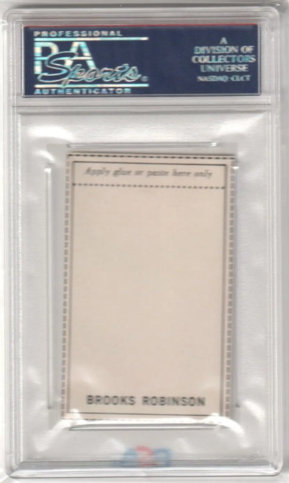 Encapsulated Brooks Robinson baseball card from 1969 MLB Photostamps PSA 9 Mint featuring Orioles, ideal for Columbia Hobby eBay listings