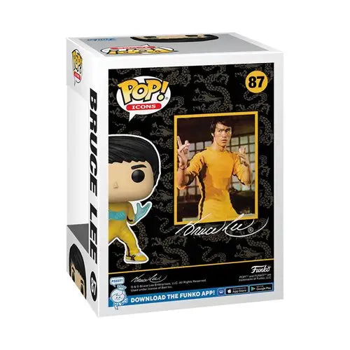 Bruce Lee Funko Pop box for Bruce Lee Funko Vinyl Figure #87 display