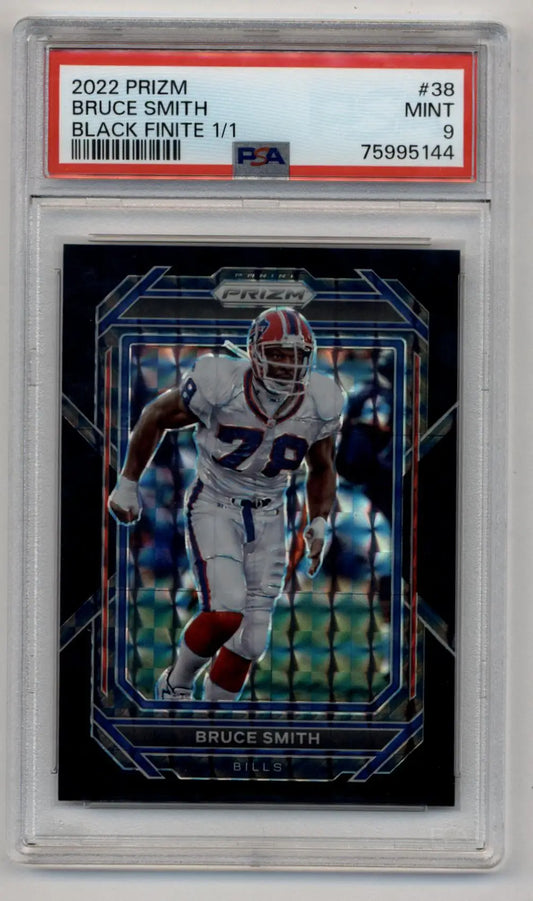 Bruce Smith 2022 Prizm Black Finite 1/1 #38 PSA 9 Mint - Singles