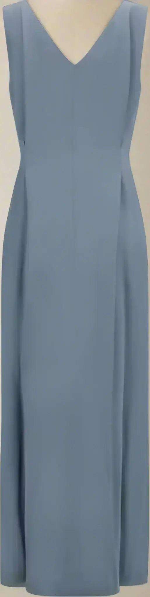 Floor-length slate blue Brunello Cucinelli viscose maxi dress with V-neck for elegant style