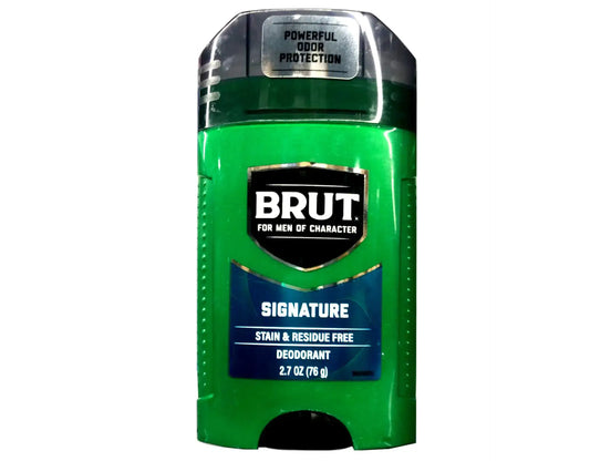 Green Brut Signature deodorant stick from Brut Deodorant Oval Solid 2.25 Oz 3 Pack