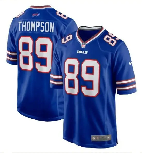 Blue Bryan Thompson Buffalo Bills Nike Game Jersey with number 89 and player name on back