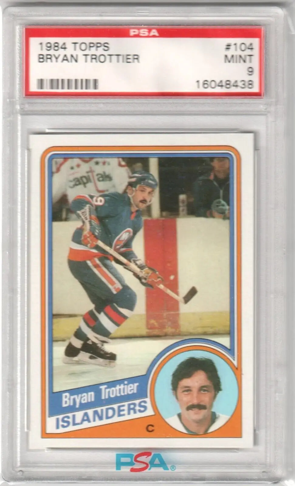 Graded 1984 Topps Bryan Trottier hockey card from Columbia Hobby eBay store