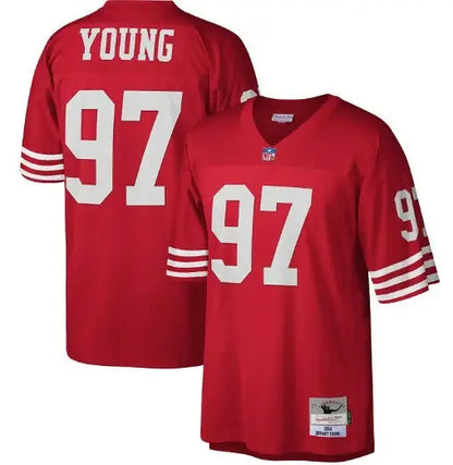Red Bryant Young San Francisco 49ers Legacy Replica Jersey in Scarlet color