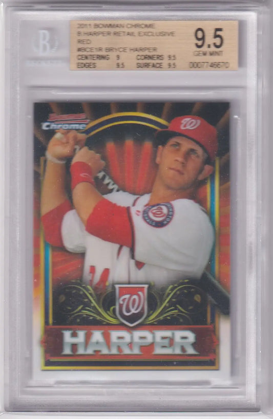Graded Bryce Harper Bowman Chrome 2011 Columbia Hobby retail exclusive RC card