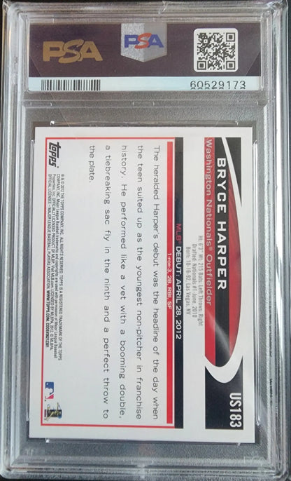 Bryce Harper 2012 Topps Update US183 PSA 10 card in protective case with QR code