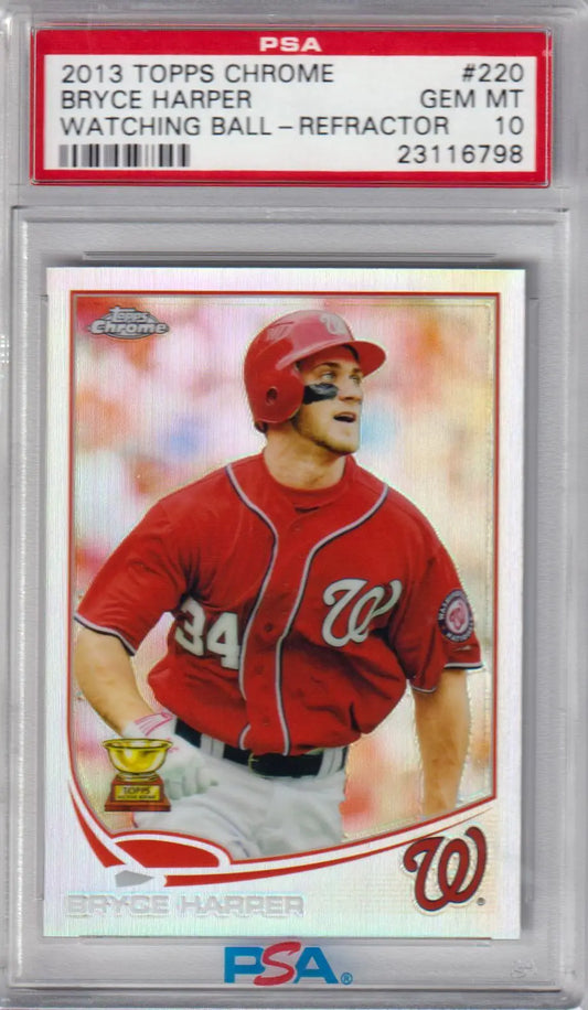 Graded Bryce Harper Topps Chrome Refractor Card PSA 10 Gem Mint