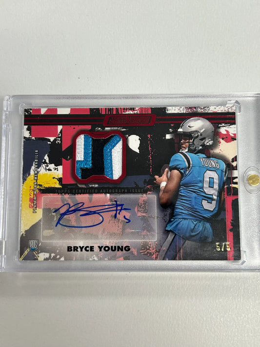 Football trading card of Detroit Lions player with number 9, Topps Composite Red Patch Autograph