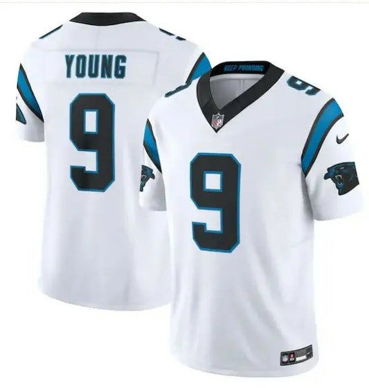 White Bryce Young Carolina Panthers Nike Vapor F.U.S.E. Limited Jersey with number 9 and Young name