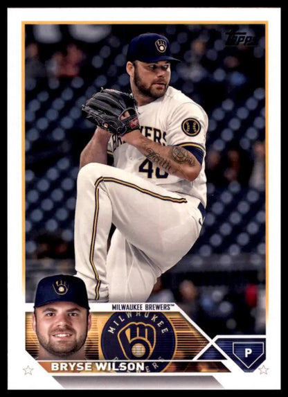 Bryse Wilson baseball card from 2023 Topps Milwaukee Brewers series