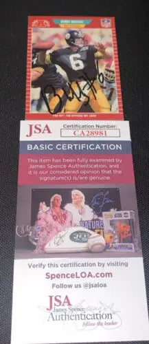 Autographed Bubby Brister Pro Set football card with JSA certification for collectors