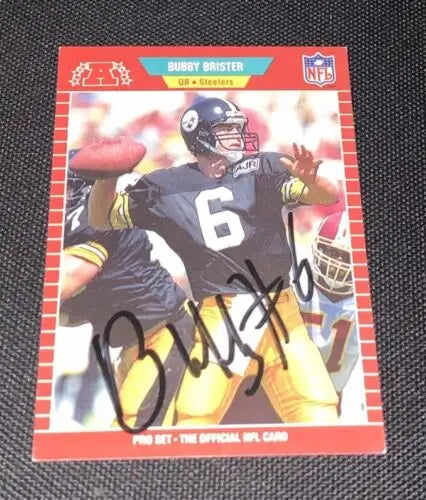 Bubby Brister Signed Football Card JSA Certified 1989 Pro Set Rookie Trading Card