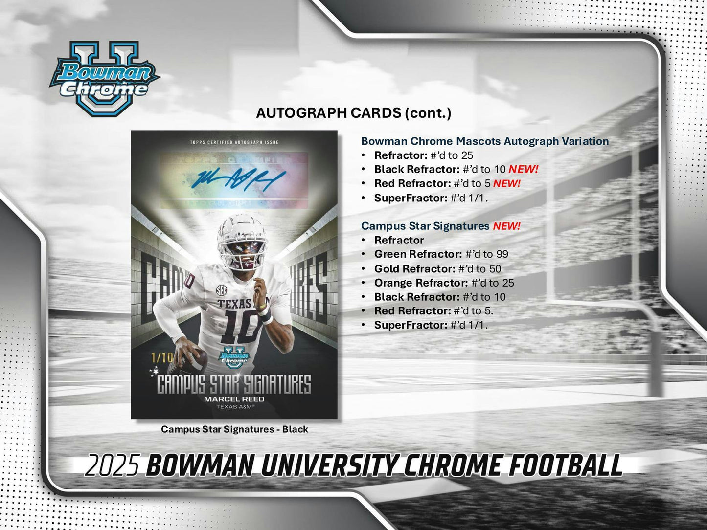 2025 Bowman University Chrome Football Mega Box | Columbia Sports Cards