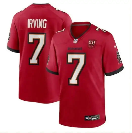 Red Bucky Irving Tampa Bay Buccaneers Nike 50th Season Game Jersey with IRVING 7 on back