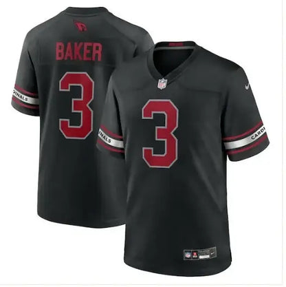 Black Arizona Cardinals jersey featuring Budda Baker Nike Game Jersey design