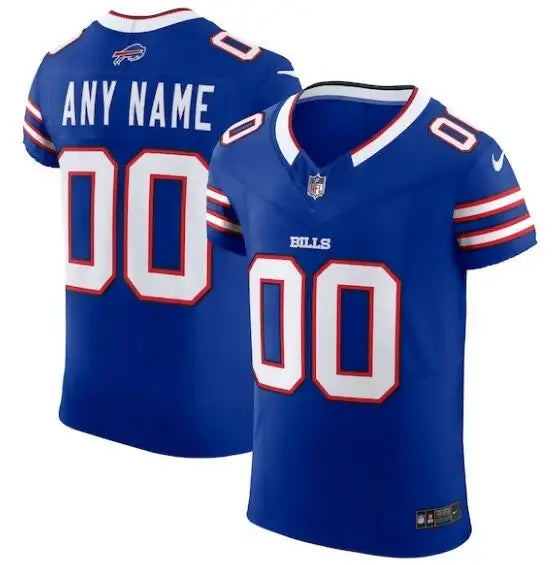 Royal blue Buffalo Bills Nike Vapor F.U.S.E. Elite Custom Jersey with number 00 and customizable name