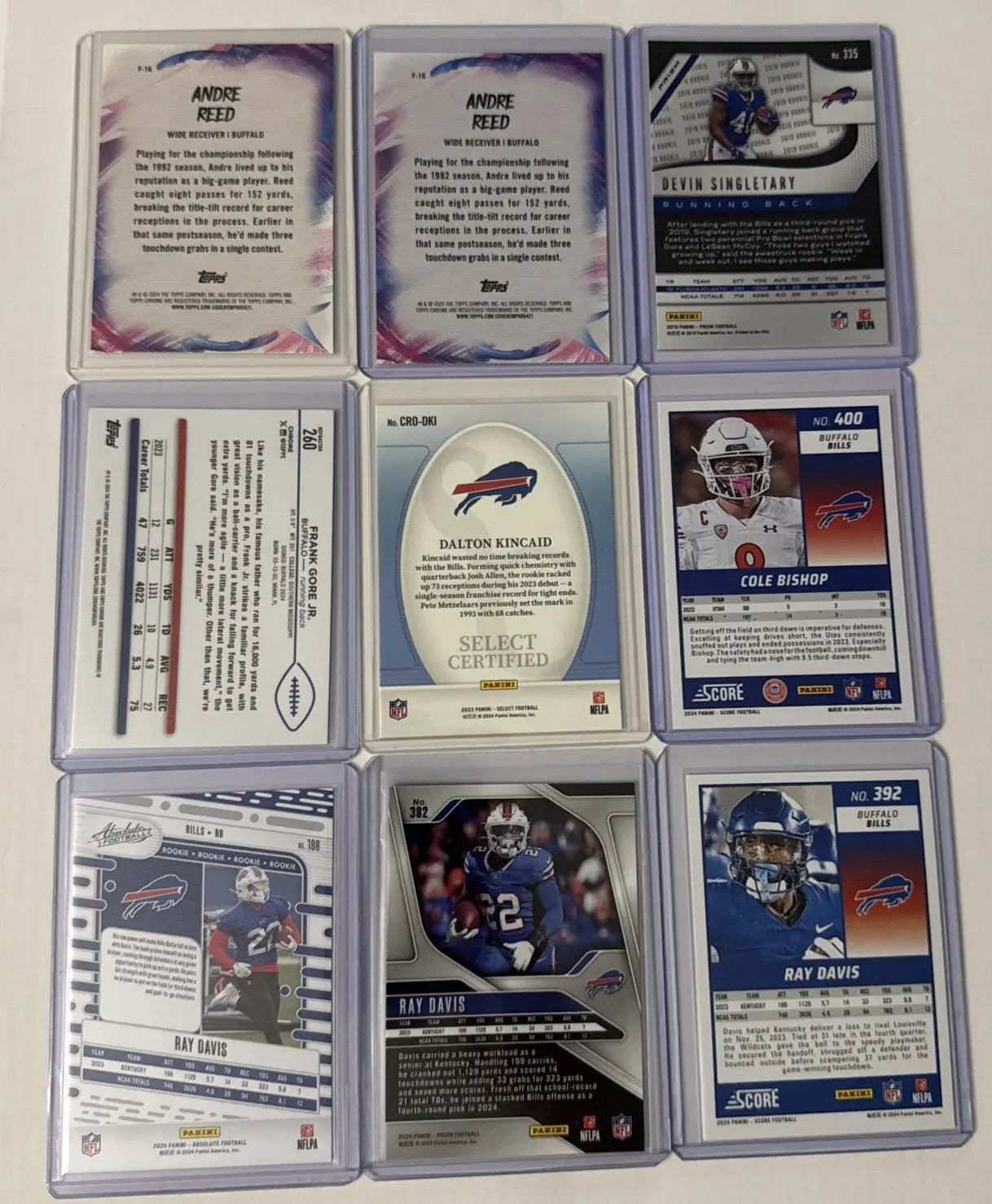 Buffalo Bills team lot of 21 trading cards including Allen, Diggs, Cook, and Reed