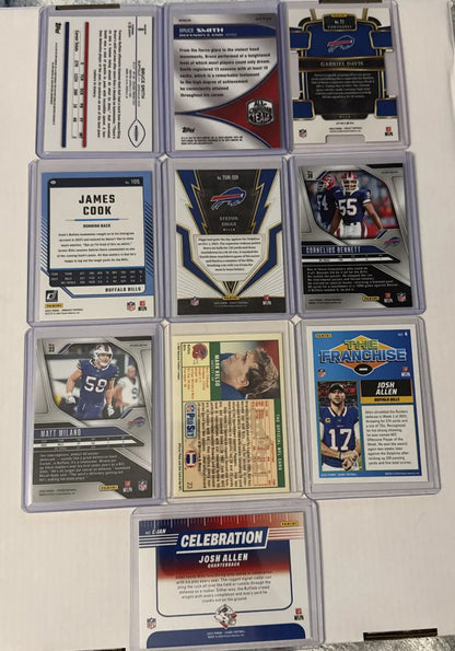 Buffalo Bills team lot with trading cards featuring Allen, Smith, Cook, Diggs, Reed