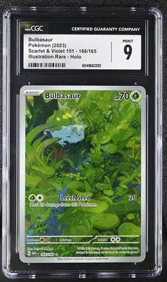 Graded Bulbasaur Pokémon card English CGC 9 from Scarlet & Violet 151 series