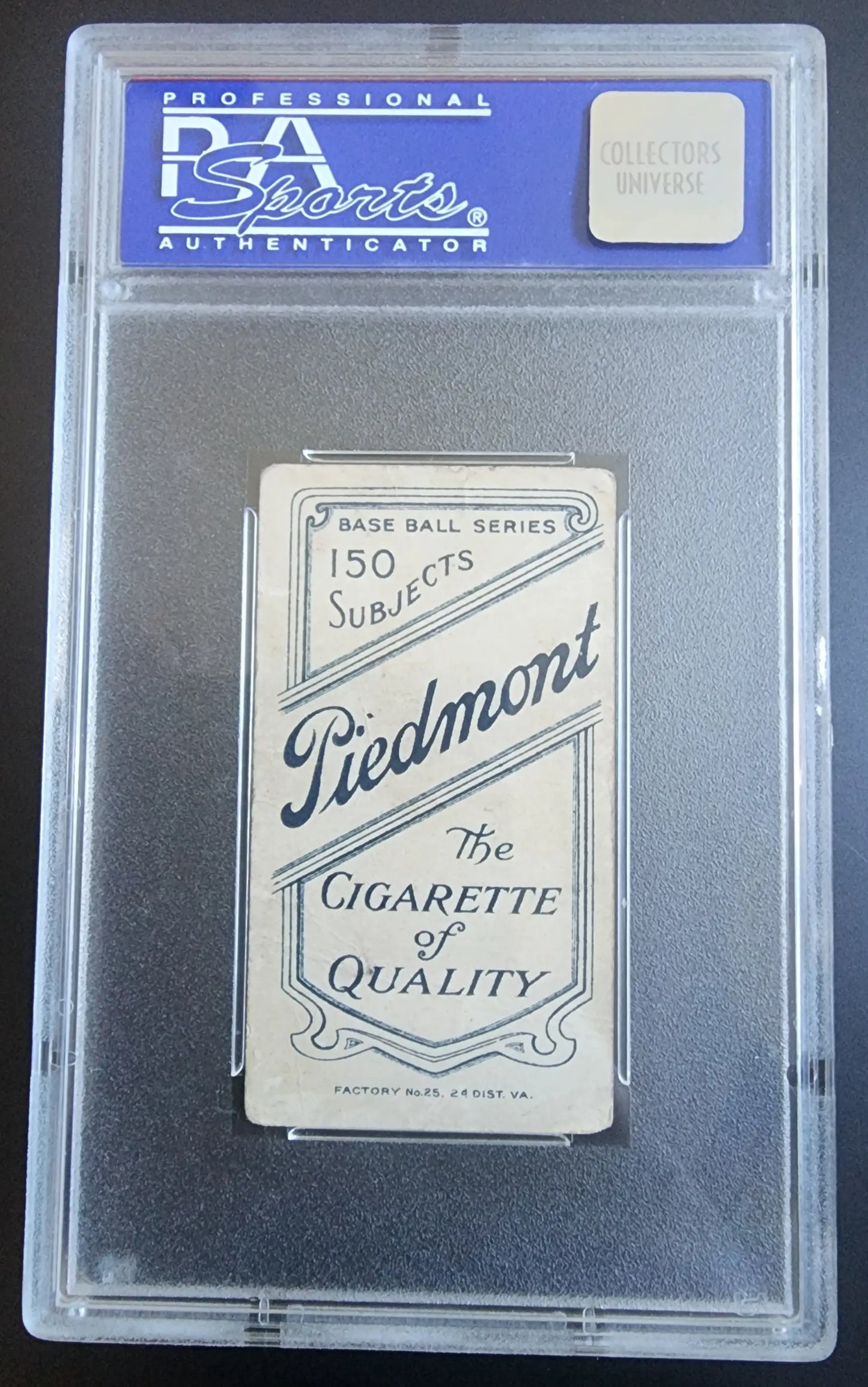 PSA-graded Bull Durham 1909-11 T206 Piedmont 150/25 portrait baseball card holder