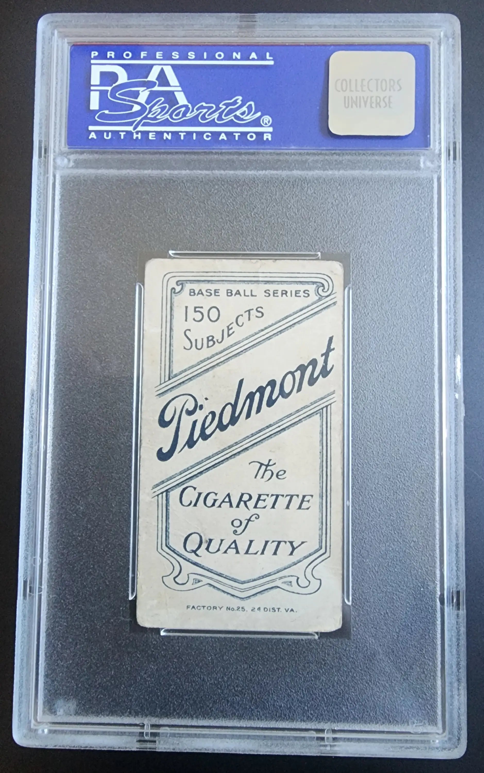 PSA-graded Bull Durham 1909-11 T206 Piedmont 150/25 portrait baseball card holder