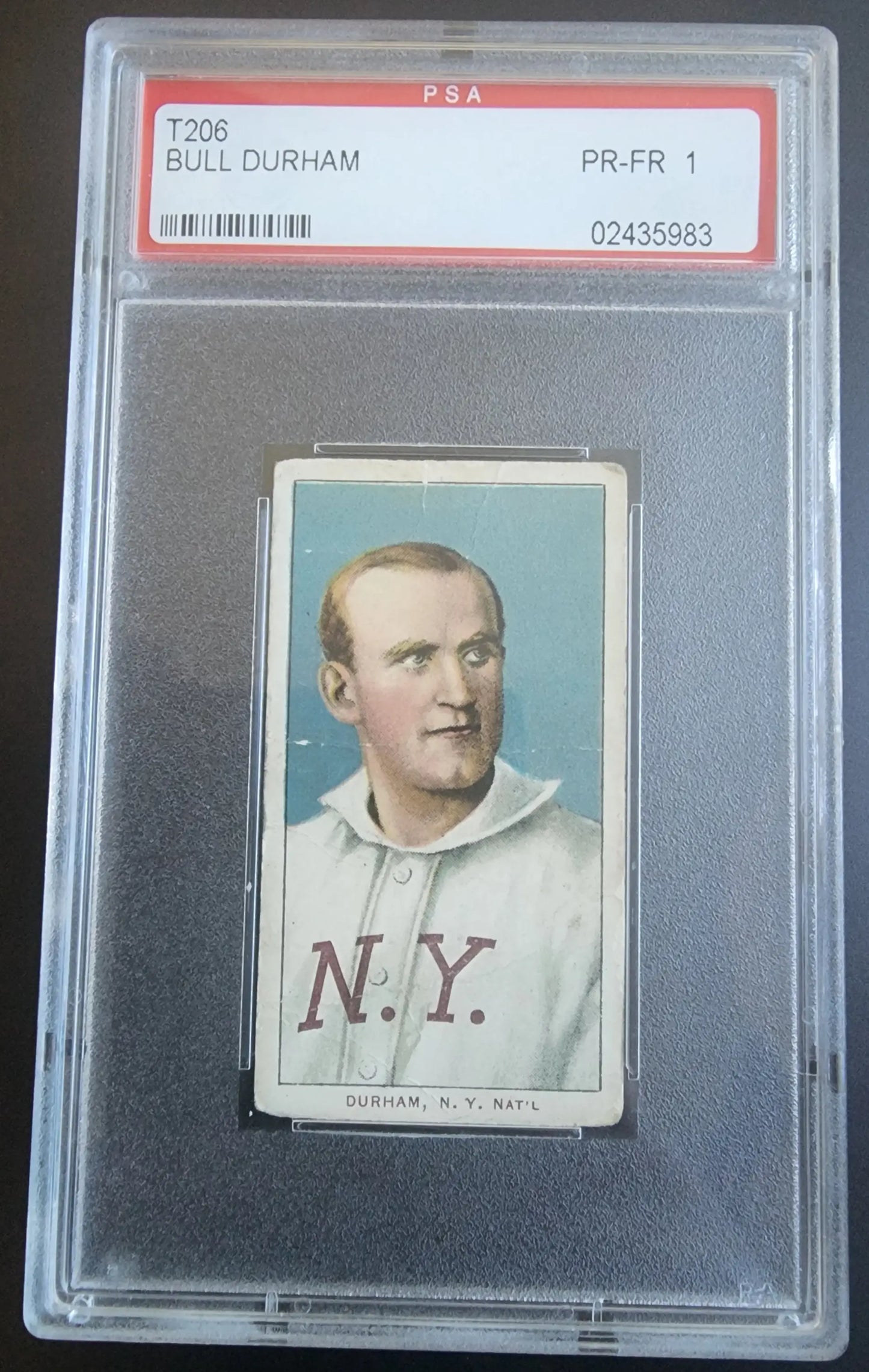 PSA-graded Bull Durham 1909-11 T206 Piedmont 150/25 vintage baseball card portrait