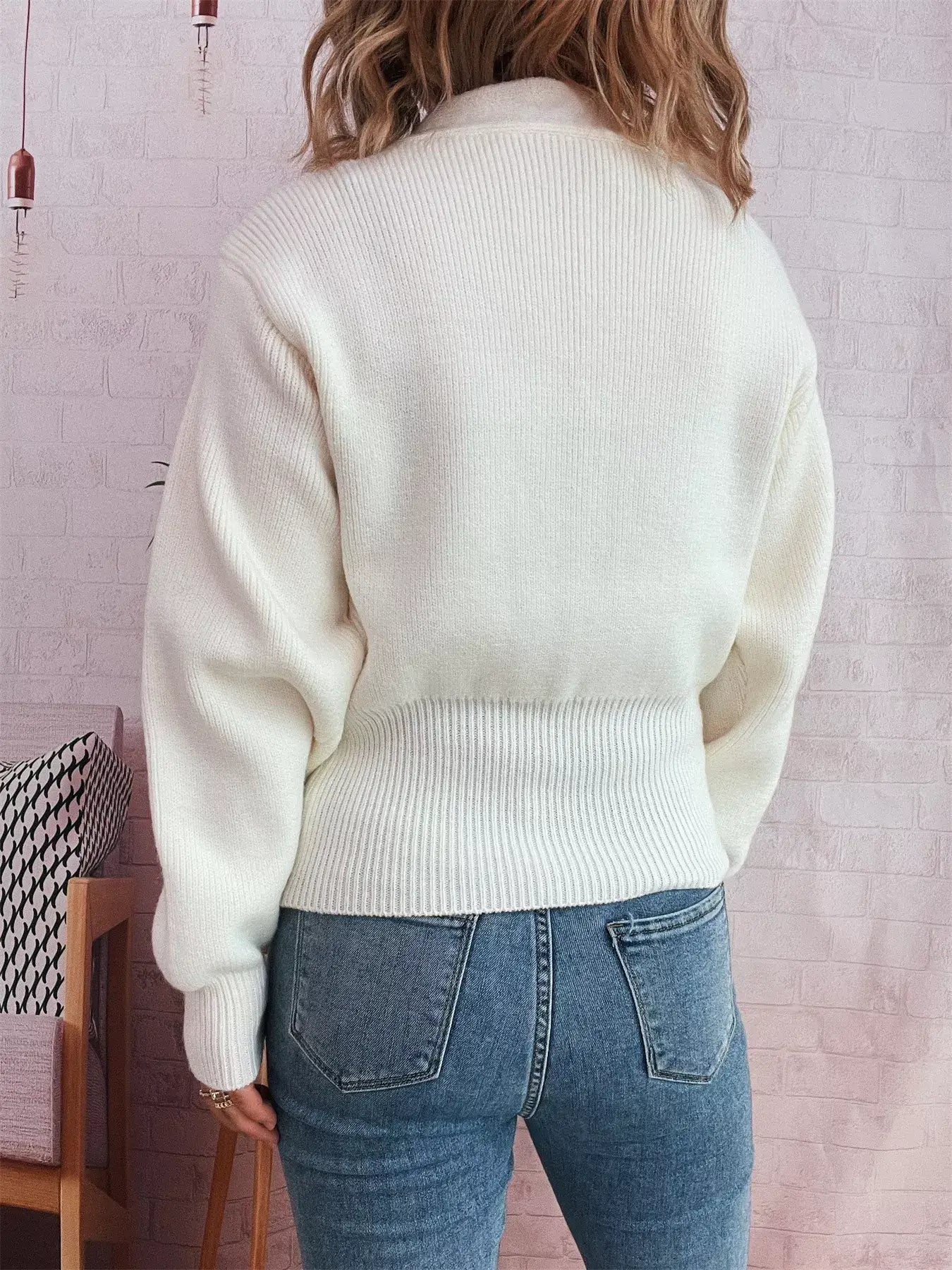 Button Up Long Sleeve Cardigan - Cardigan