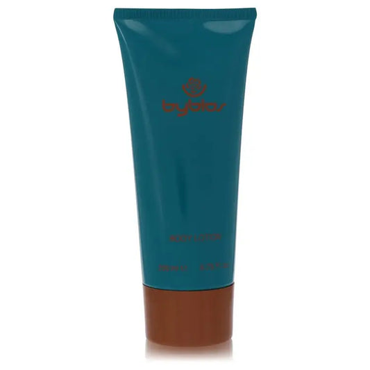 Teal and brown Byblos Perfumed Body Lotion tube for luxurious skin care