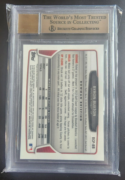 Byron Buxton 2013 Bowman Chrome Autograph BGS 10 Pristine in protective case