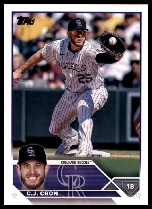 C.J. Cron 2023 Topps #63 Colorado Rockies baseball card displayed in product image