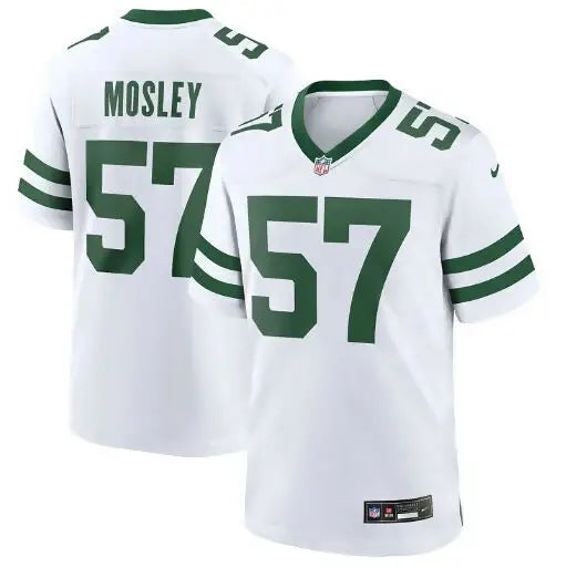 White C J Mosley New York Jets Nike Game Jersey featuring Jets Nike Game logo
