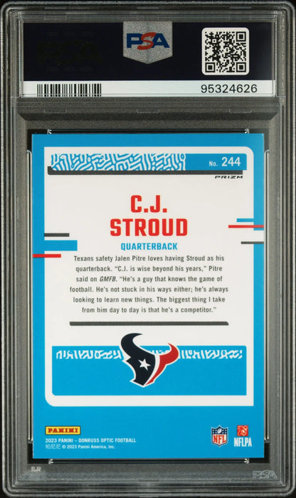 C.J. Stroud 2023 Donruss Optic #244 Green Hyper PSA 10 Gem Mint - Singles