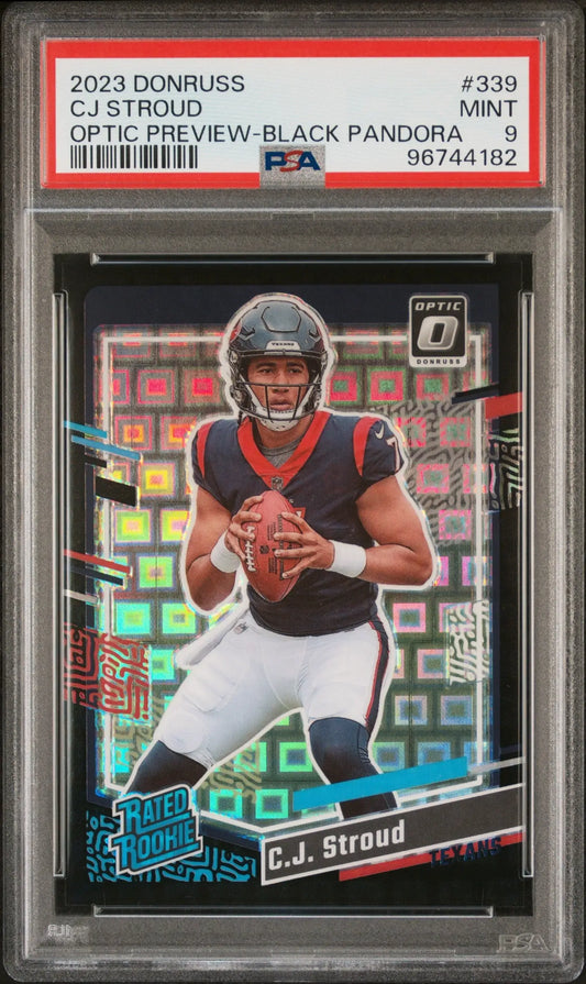 C.J. Stroud 2023 Donruss Optic Preview Black Pandora #11/25 PSA 9 Mint - Singles