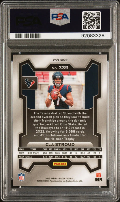 C.J. Stroud 2023 Panini Prizm #339 Silver Prizm #339 PSA 10 Gem Mint - Singles