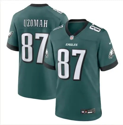 Green Philadelphia Eagles C.J. Uzomah Nike Game Jersey with 87 on front and back