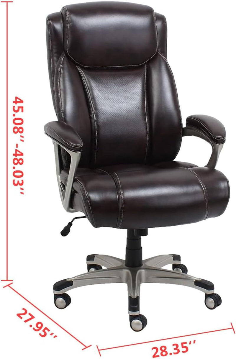 Big & Tall Executive Office Desk Chair with Lumbar Support, Adjustable Height, 350 Lb Capacity, Black Pewter Finish-2
