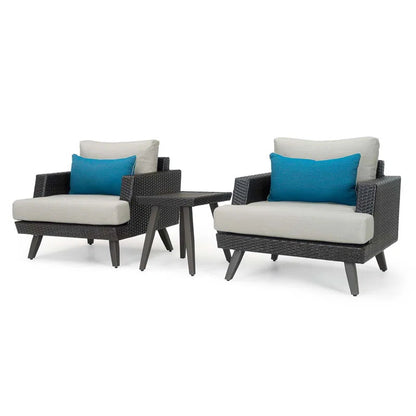 Durable Cushions Three Piece Wicker Patio Seating Set-2