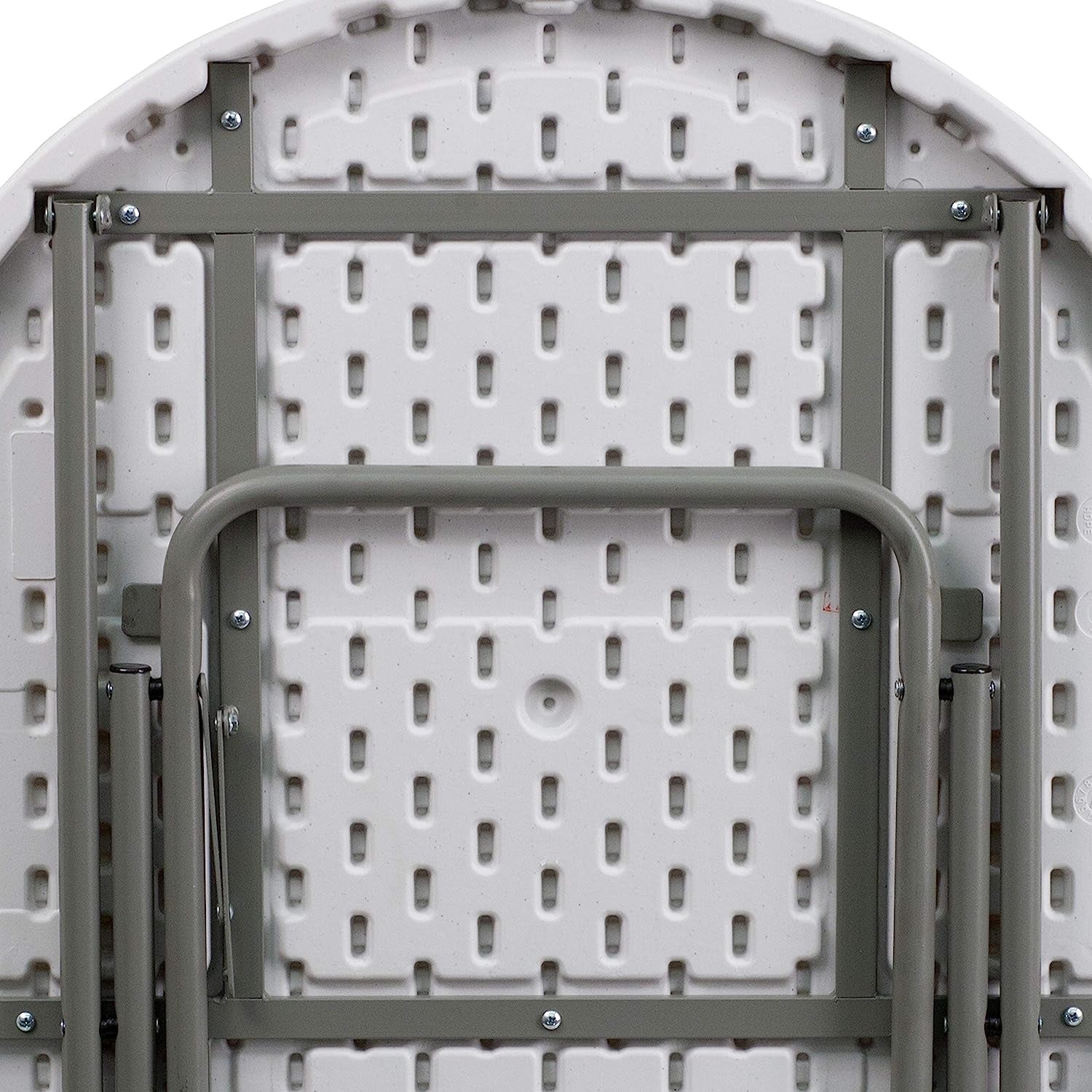 Granite White Plastic Folding Table - 2.63 Feet Round-4