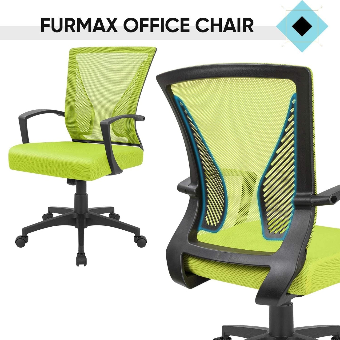 Cyan Ergonomic Office Chair with Armrests-2